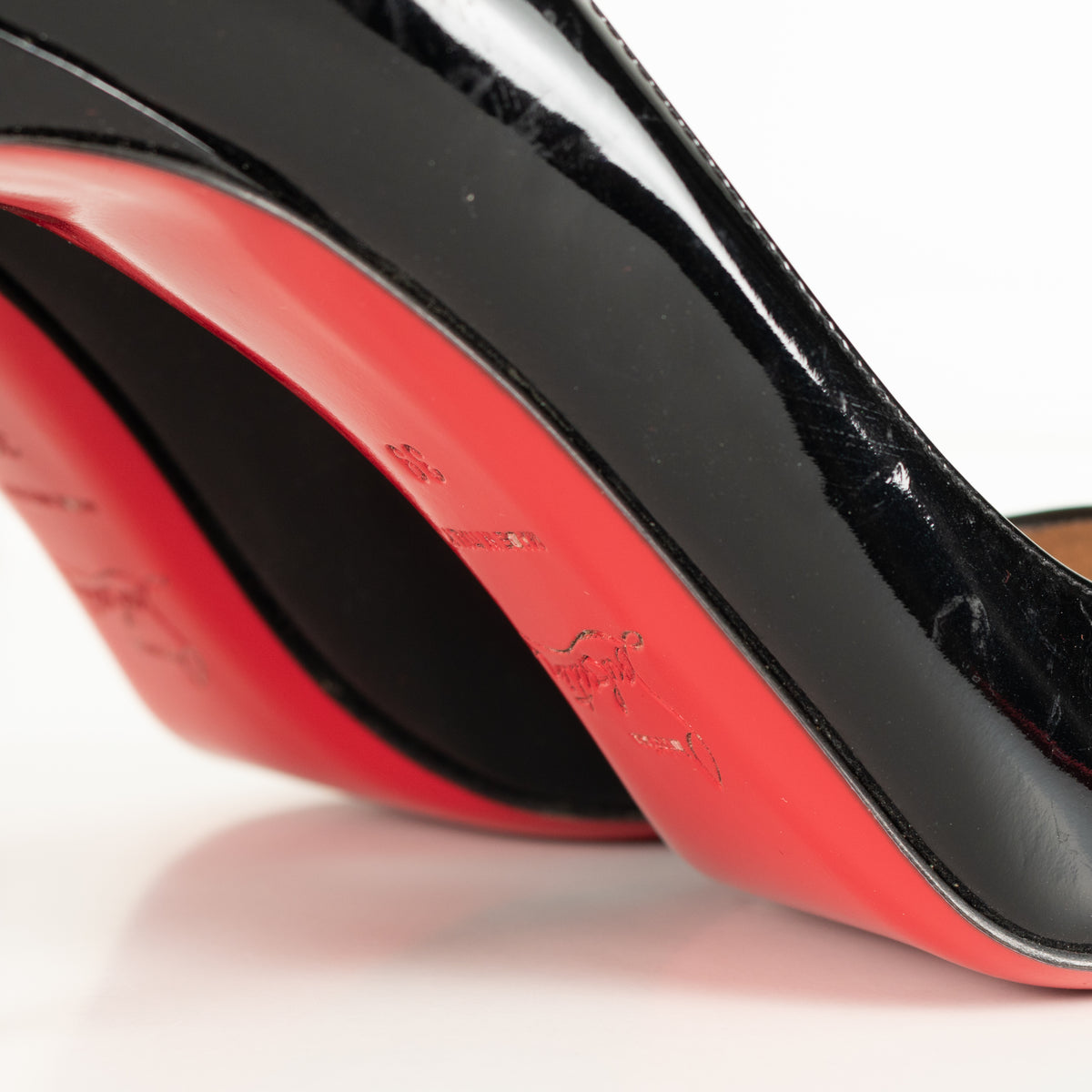 Christian Louboutin Black Patent Peep Toe Heels
