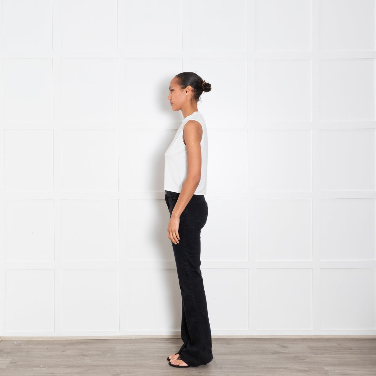 Enza Costa White Jersey Sleeveless Top