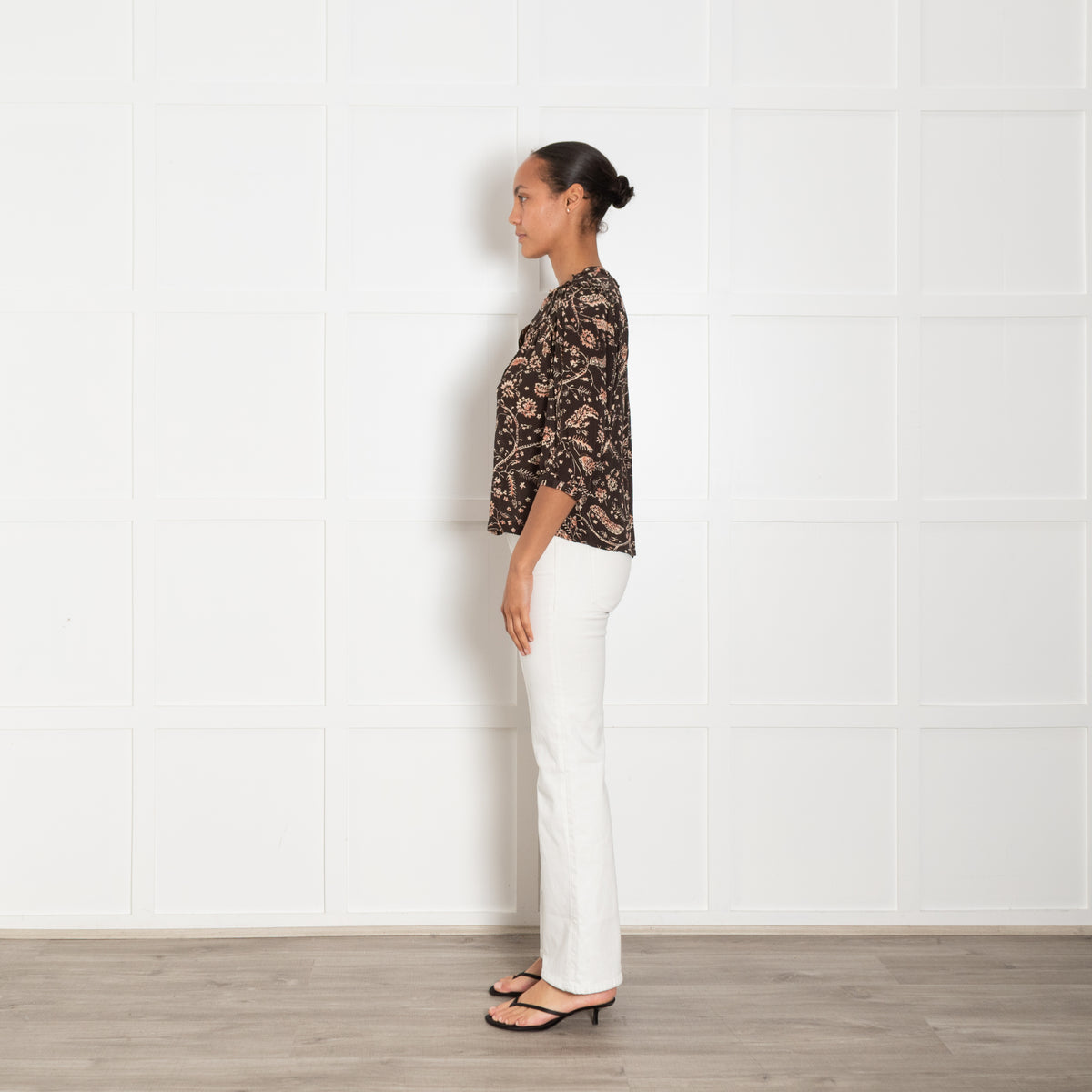 ba&sh BrownFloral Print Blouse