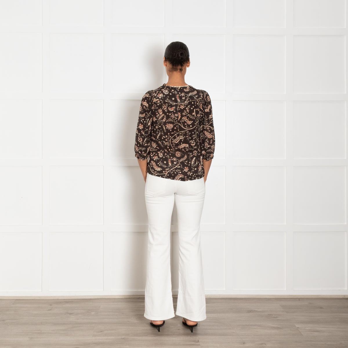 ba&sh BrownFloral Print Blouse