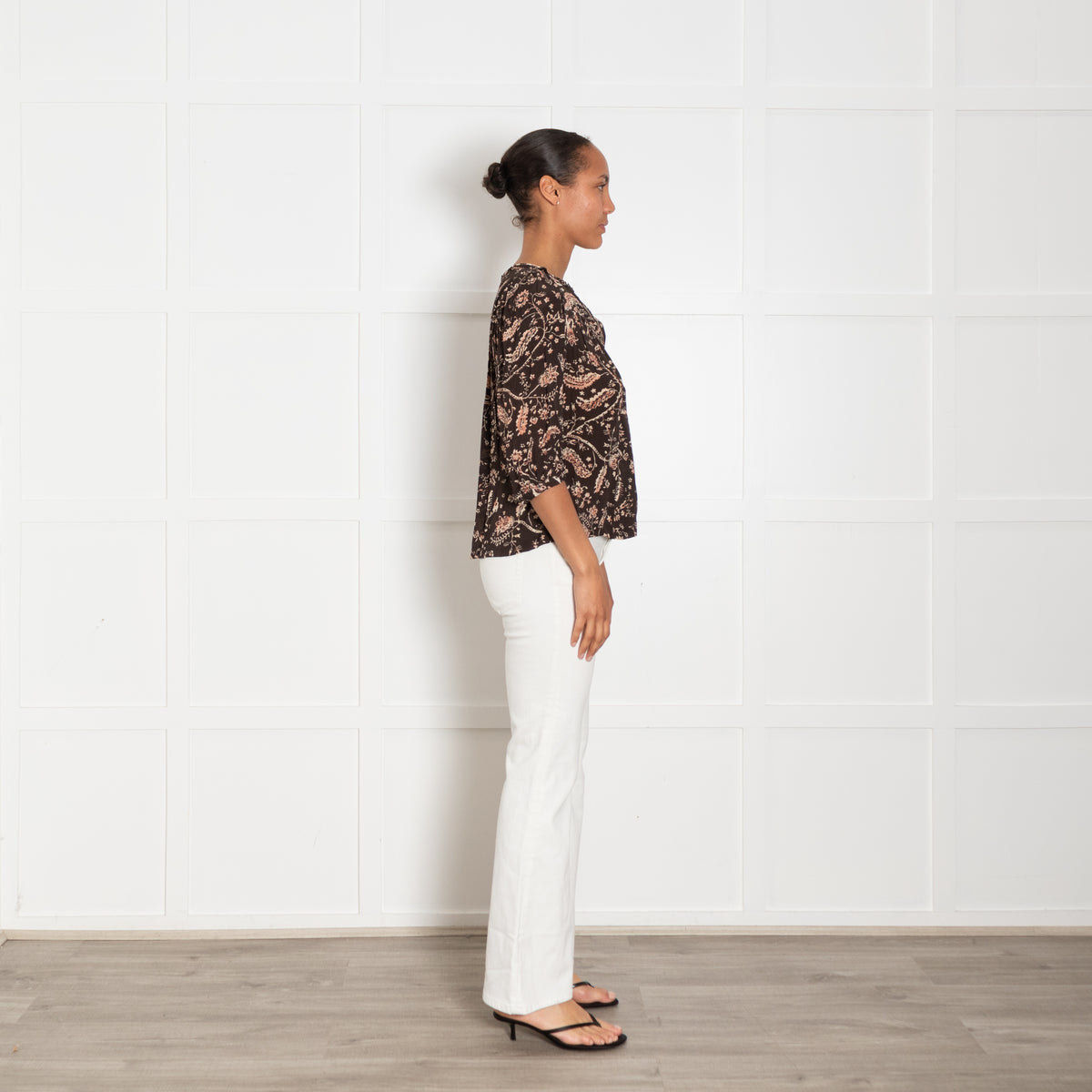 ba&sh BrownFloral Print Blouse