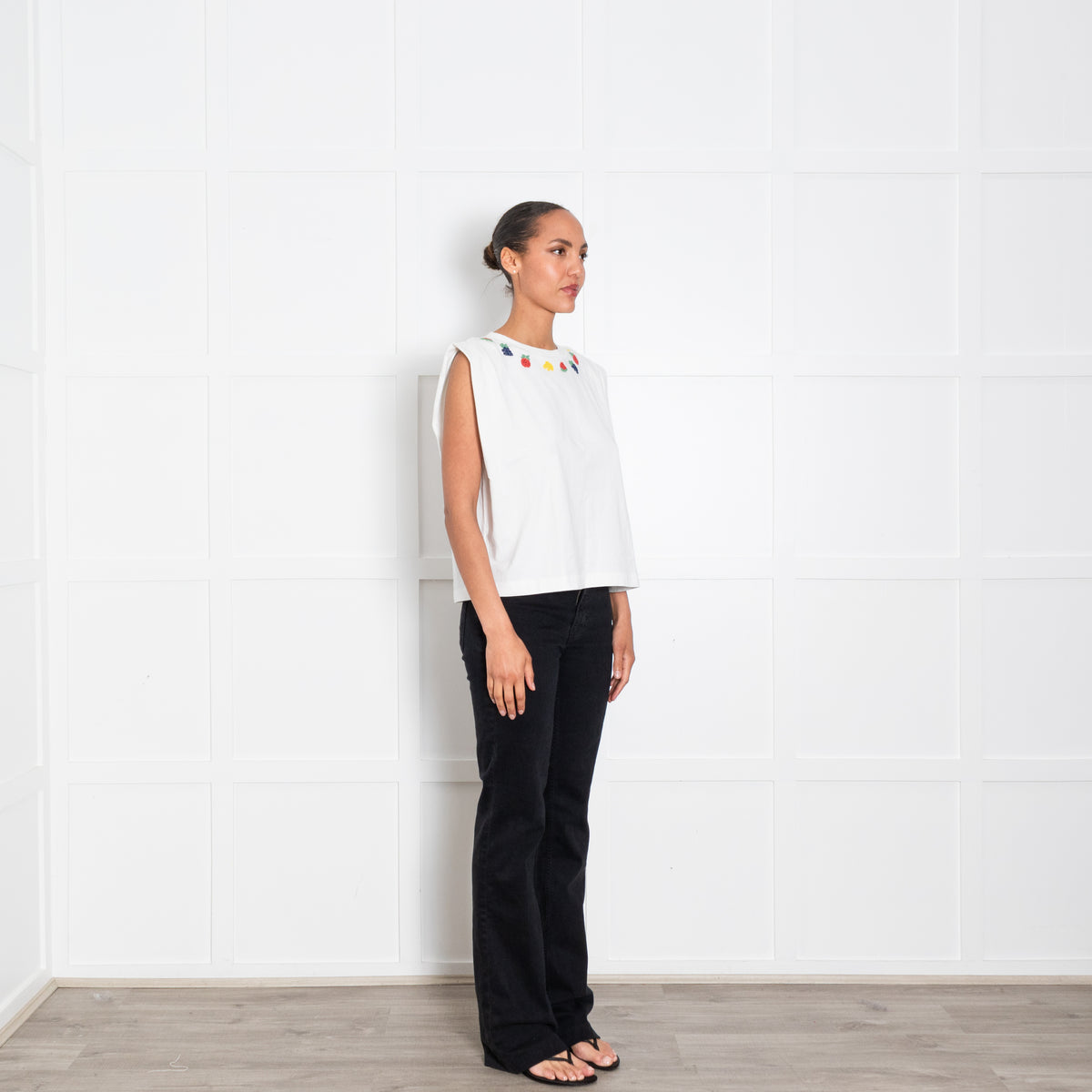 Farm Rio Beaded Fruits Cotton T Shirt