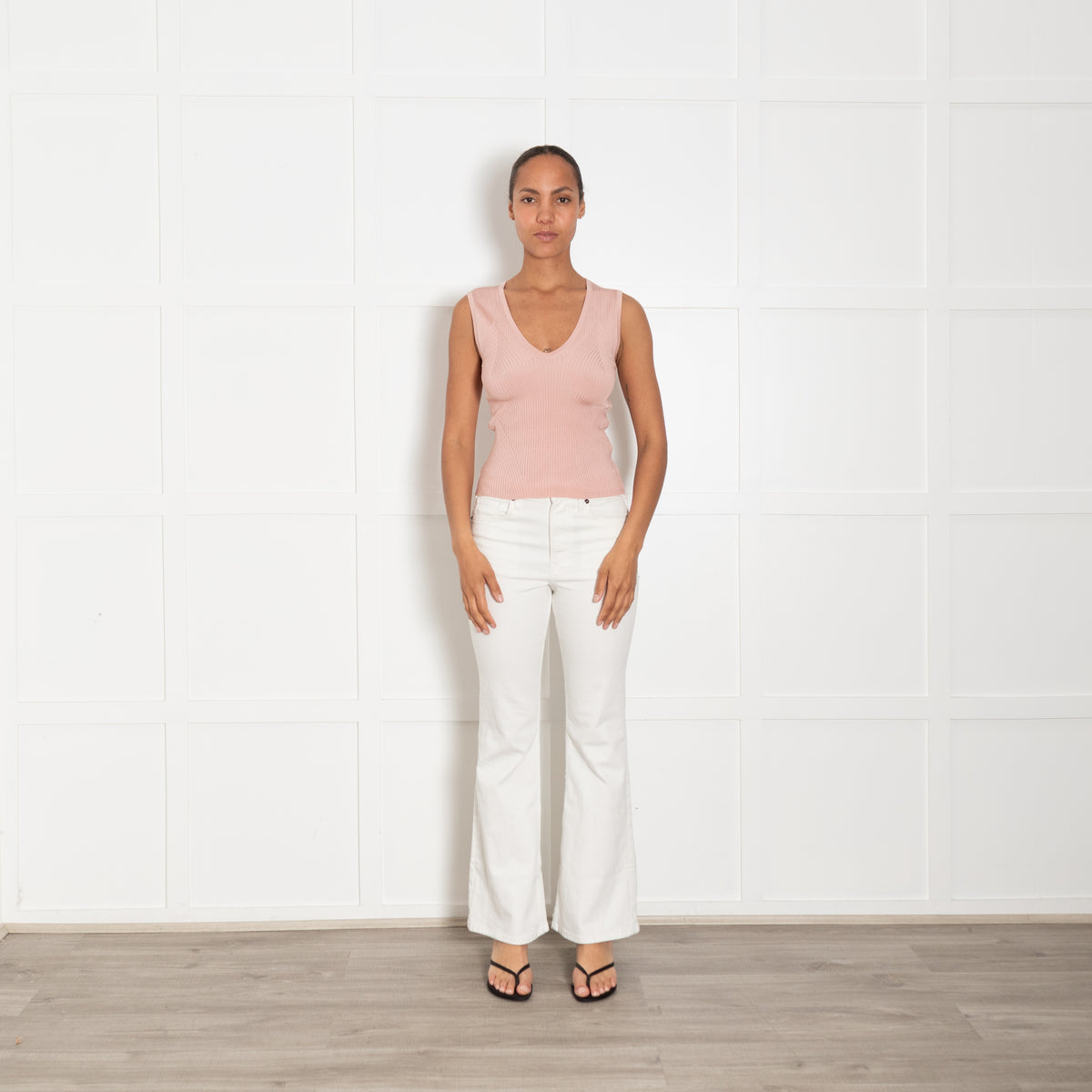 Veronica Beard Sid Pink Knitted Sleeveless Top