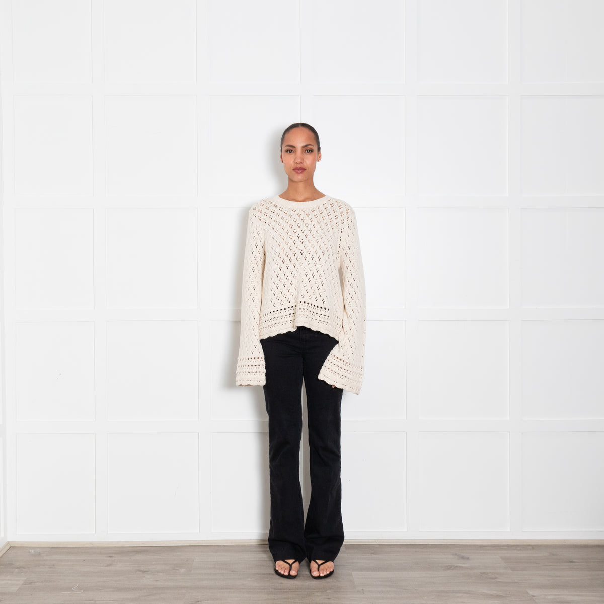Frame Cotton & Silk Crochet Jumper
