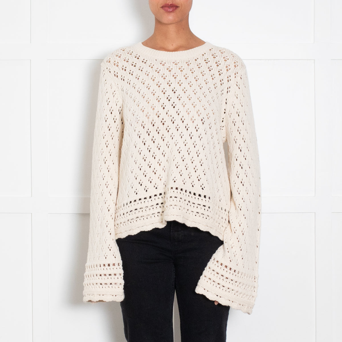 Frame Cotton & Silk Crochet Jumper