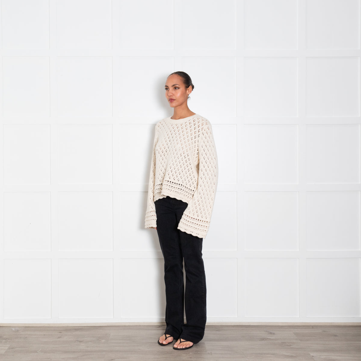 Frame Cotton & Silk Crochet Jumper
