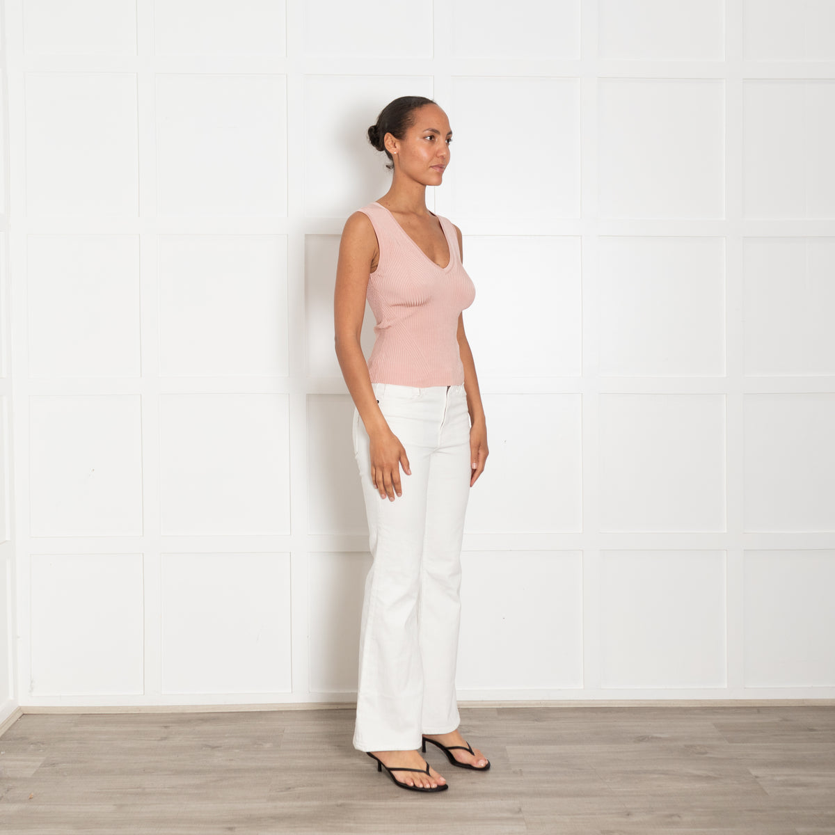 Veronica Beard Sid Pink Knitted Sleeveless Top