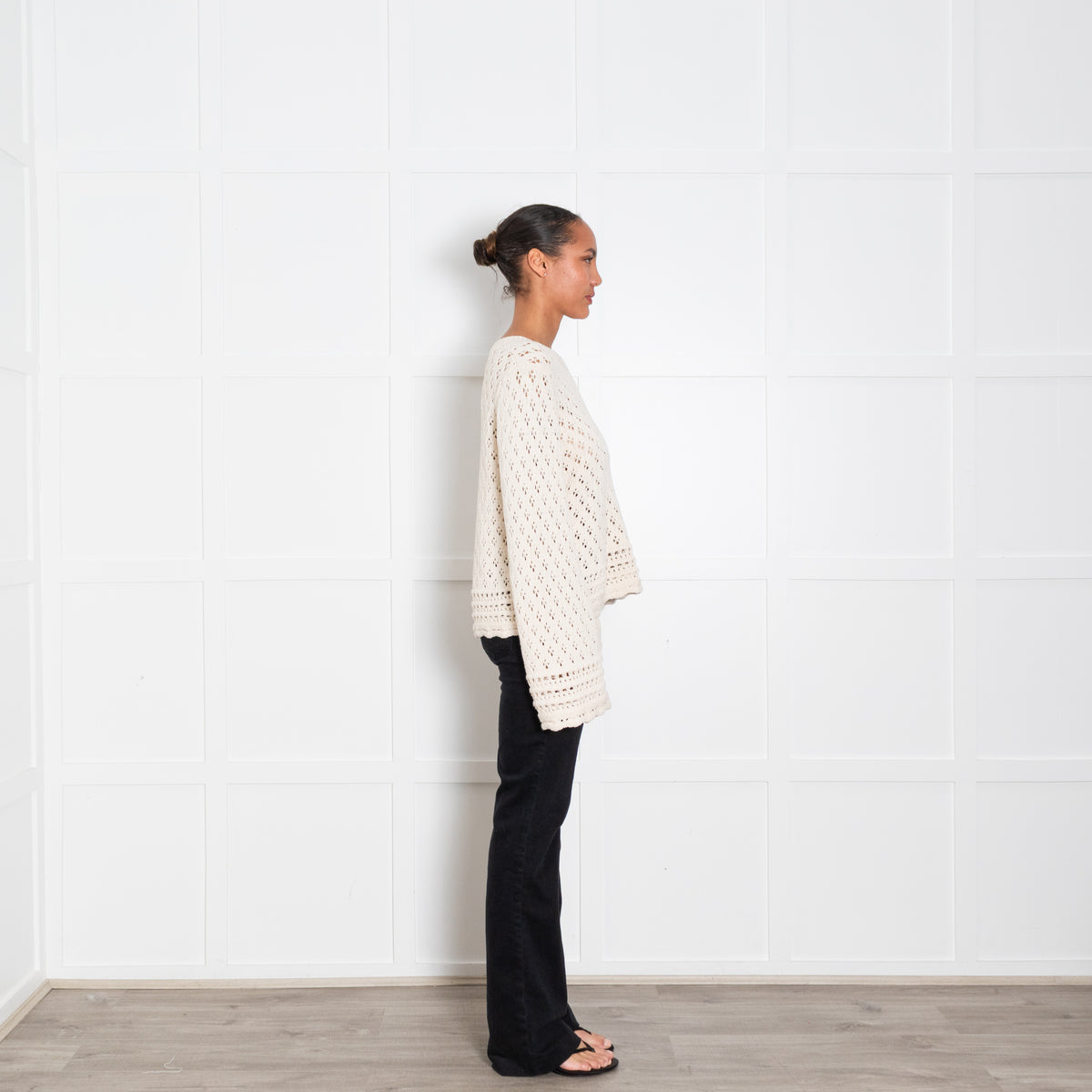 Frame Cotton & Silk Crochet Jumper