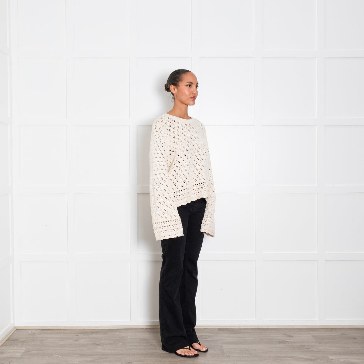 Frame Cotton & Silk Crochet Jumper
