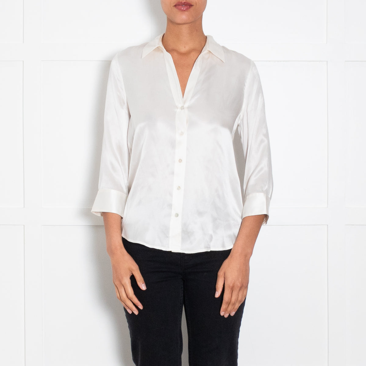 L'Agence Cream 3/4 Sleeve Blouse