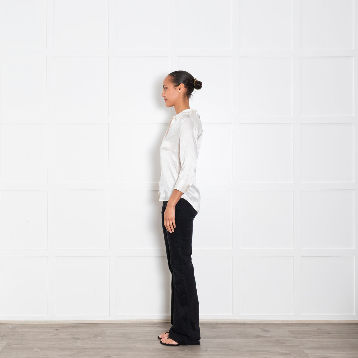 L'Agence Cream 3/4 Sleeve Blouse