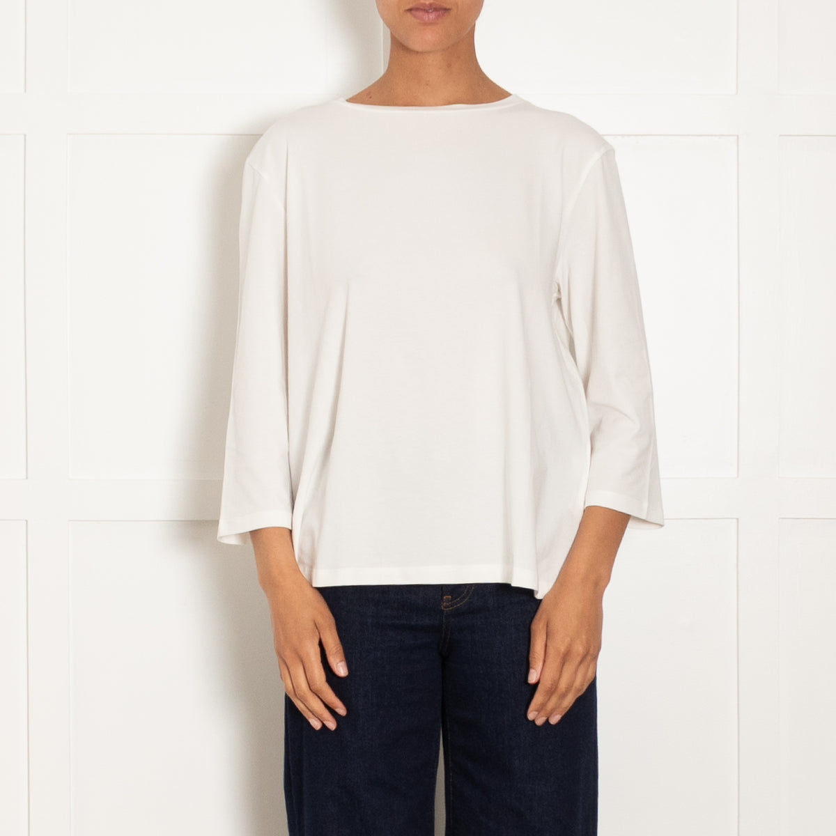 Weekend Max Mara White Cotton 3/4 Sleeve T-Shirt