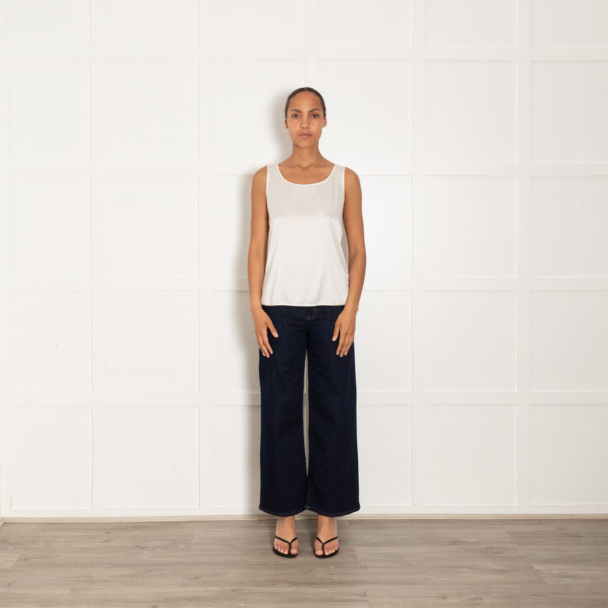 Max Mara Leisure Cream Silk Mix Sleeveless Top