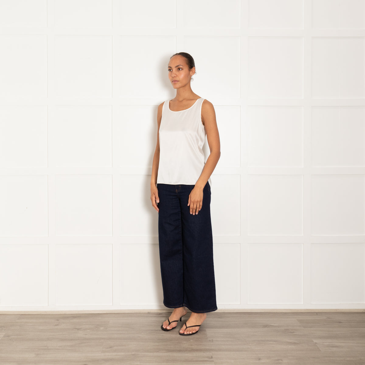 Max Mara Leisure Cream Silk Mix Sleeveless Top