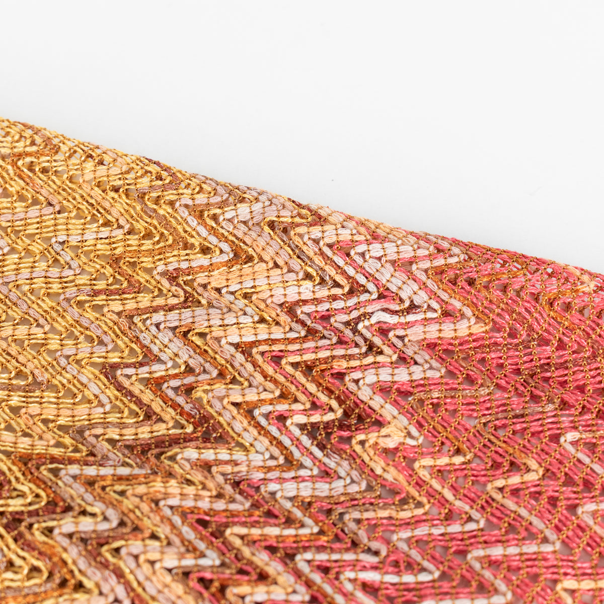 Missoni Orange Cream Chevron Cotton Blend Summer Scarf