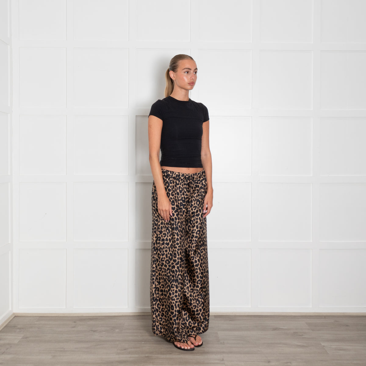 MaxMara Ghinea Silk Animal Print Trousers