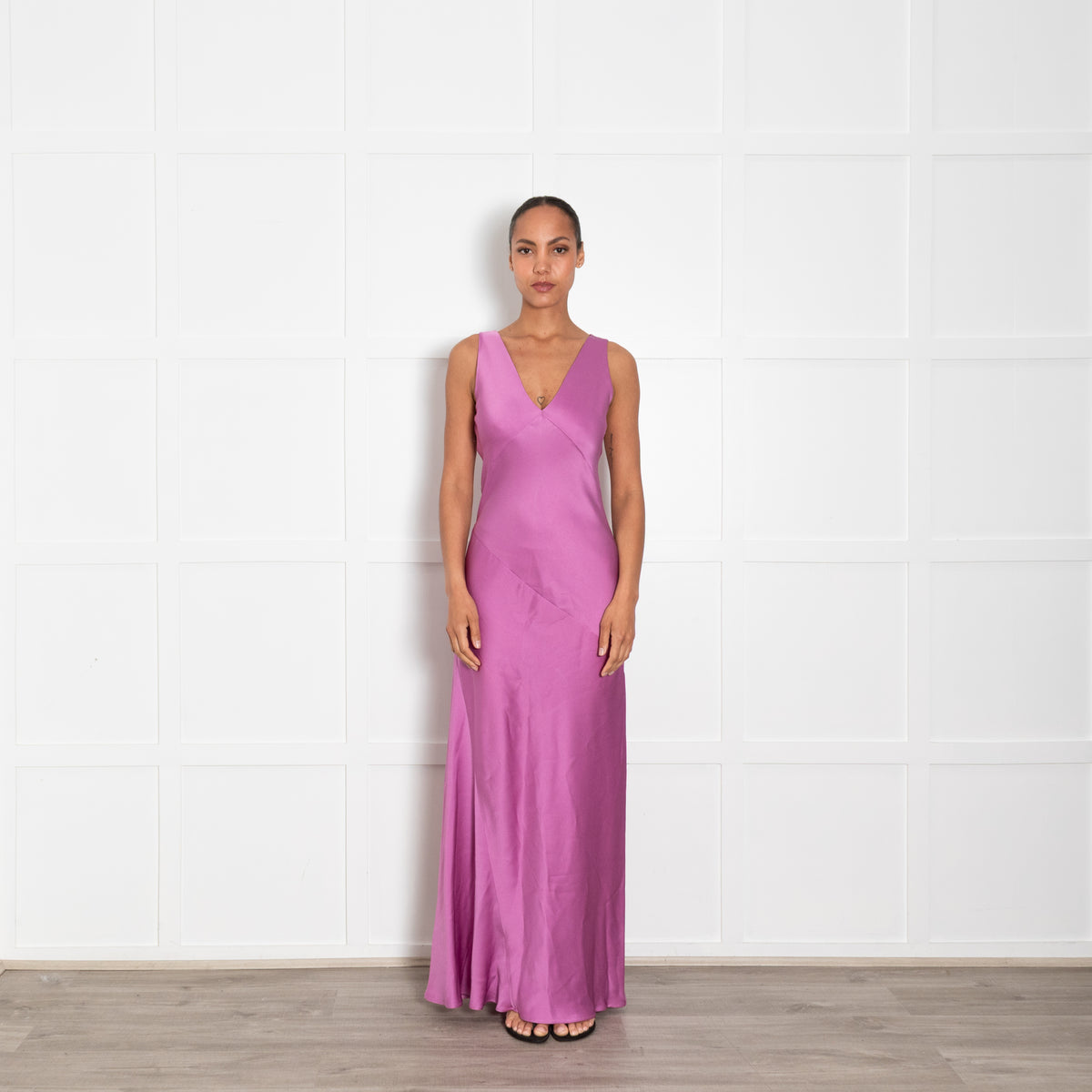 Max Mara Purple Bias Cut Pilly Dress