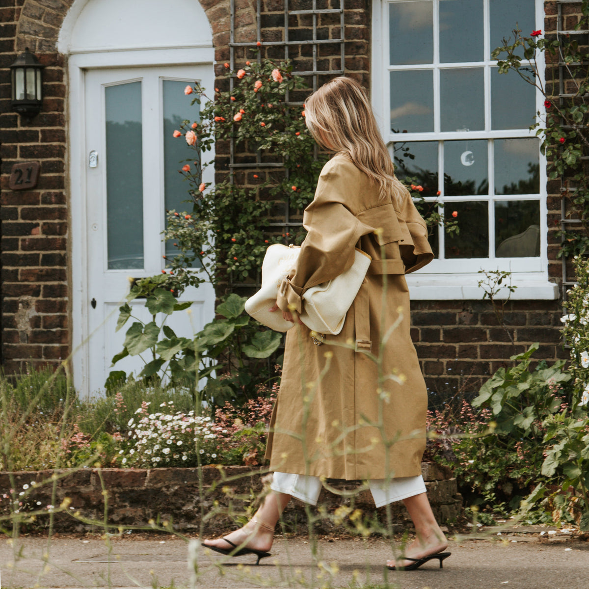 Tibi Tan Sculpted Cotton-Gabardine Trench Coat