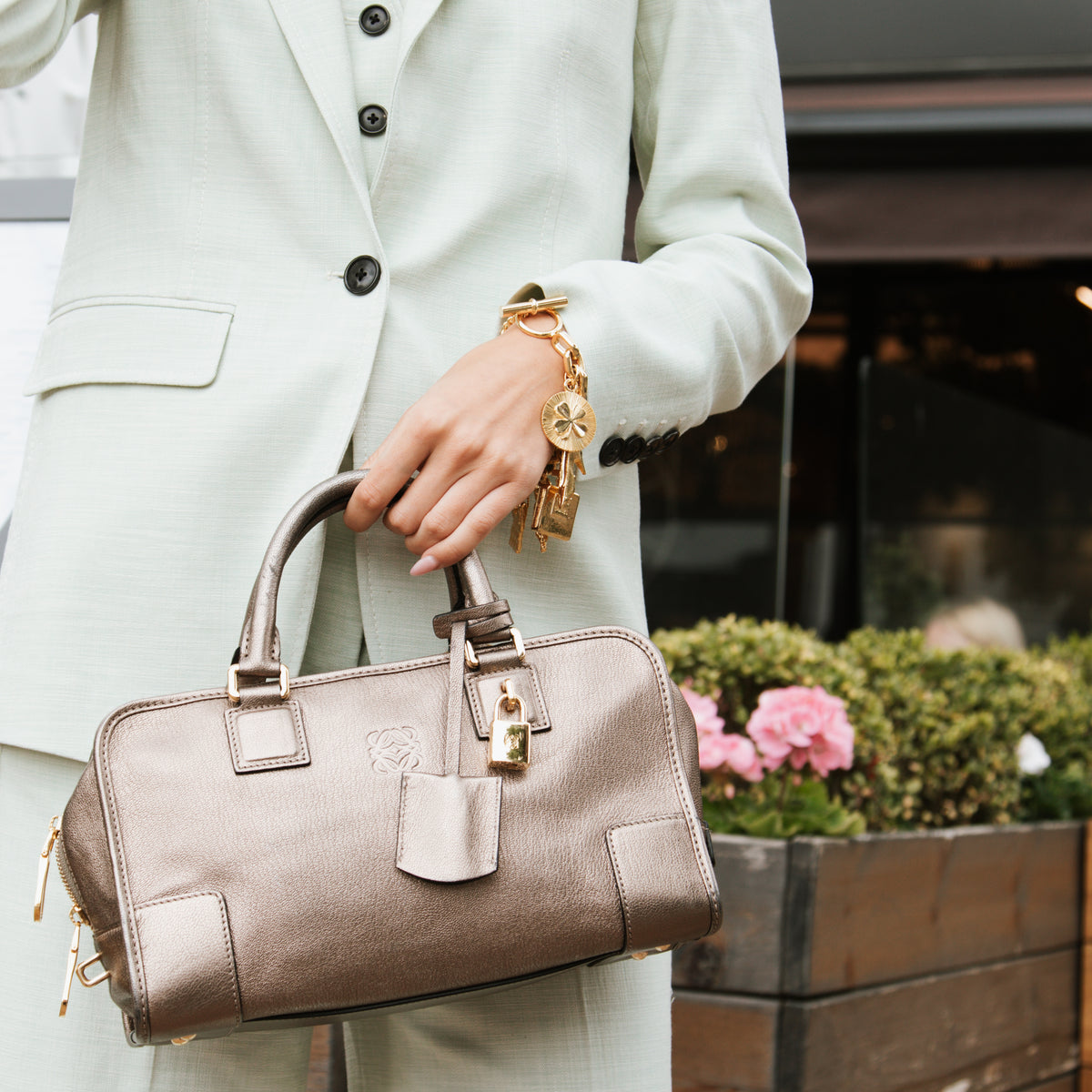 Loewe Gold Tone Amazona Bag