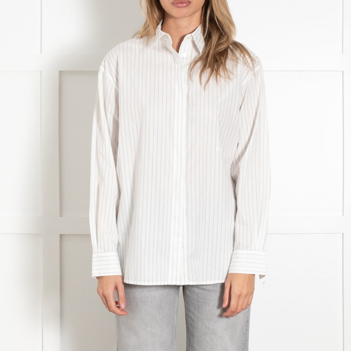White Pinstripe Shirt - Image 2