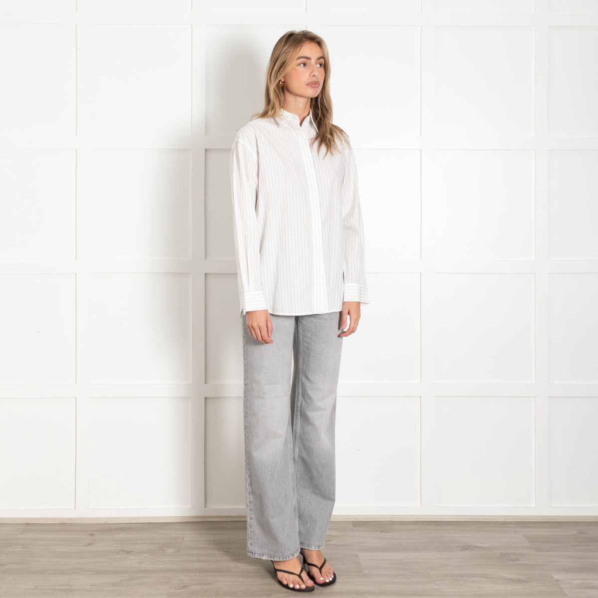 White Pinstripe Shirt - Image 7