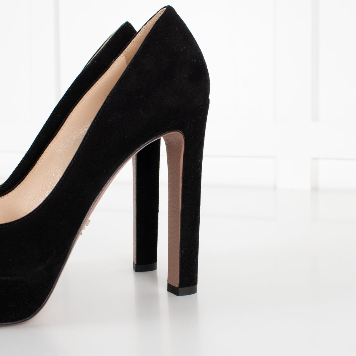 Prada Black Suede Platform Heeled Shoes - Image 10