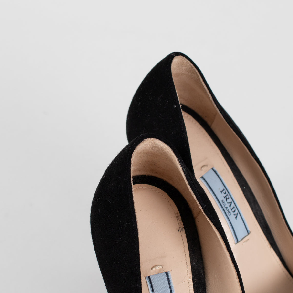 Prada Black Suede Platform Heeled Shoes - Image 15