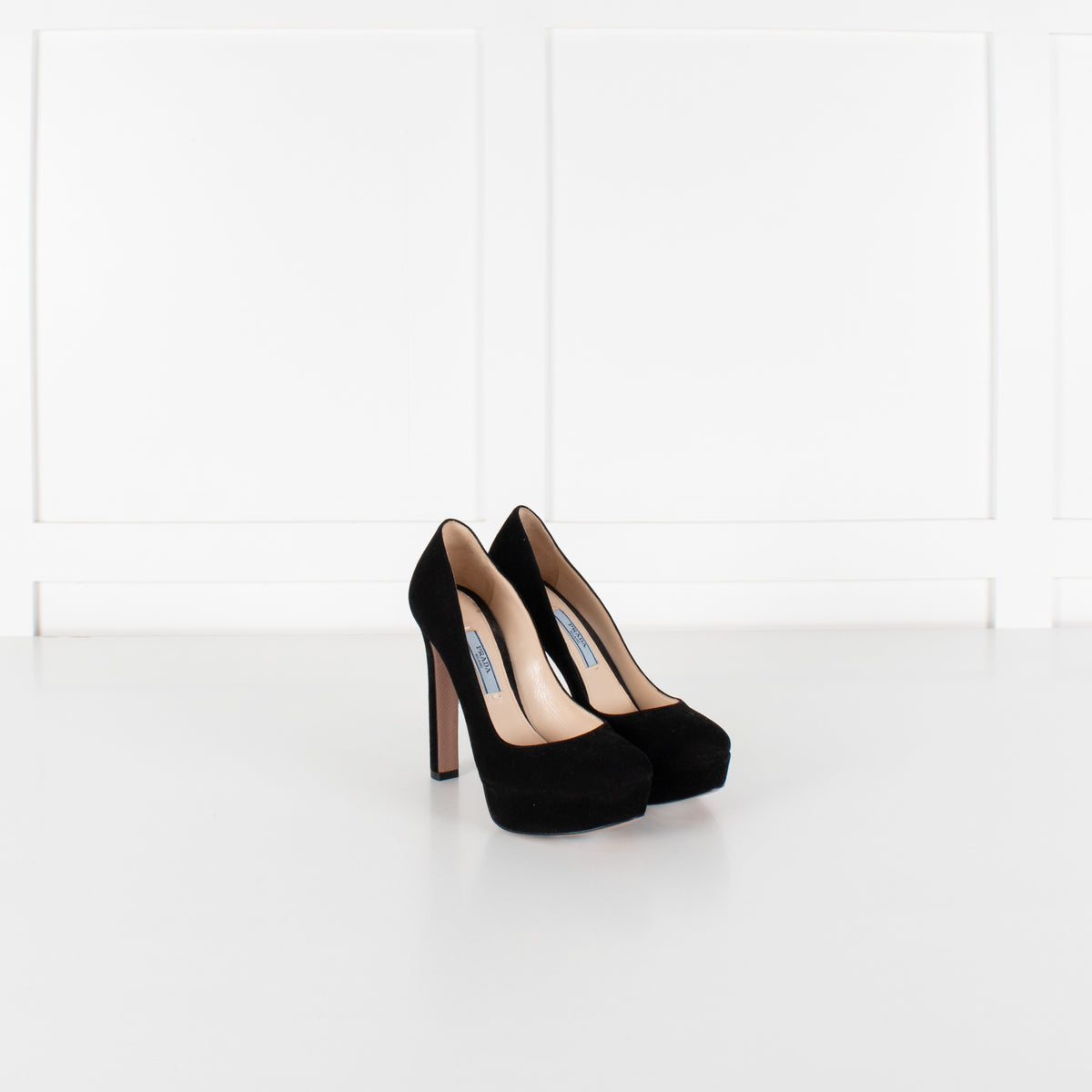 Prada Black Suede Platform Heeled Shoes - Image 7