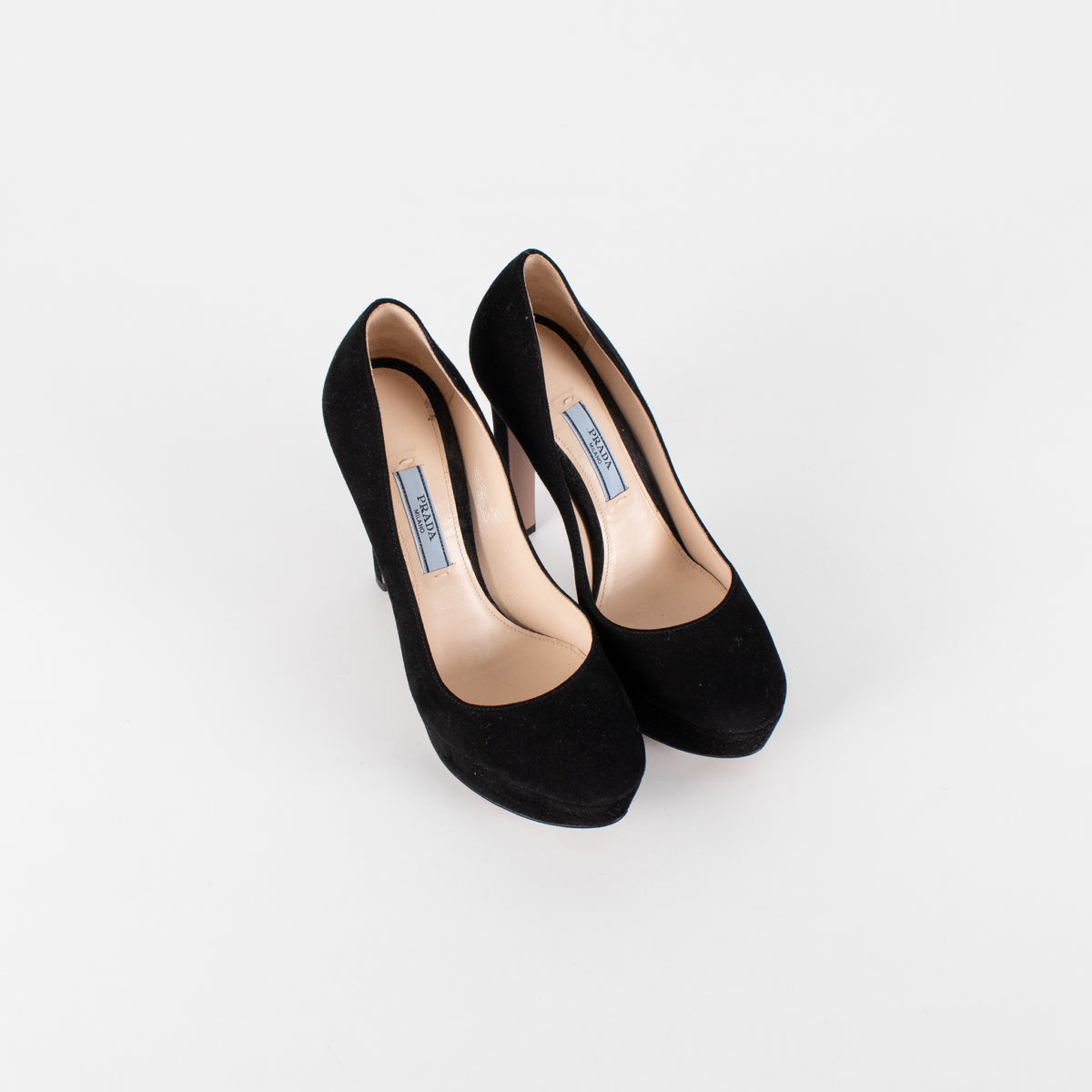 Prada Black Suede Platform Heeled Shoes - Image 9