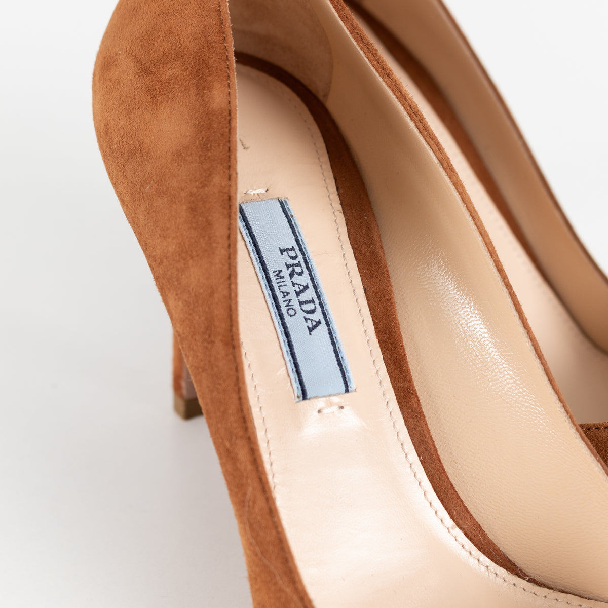 Prada Brown Suede Heels - Image 12