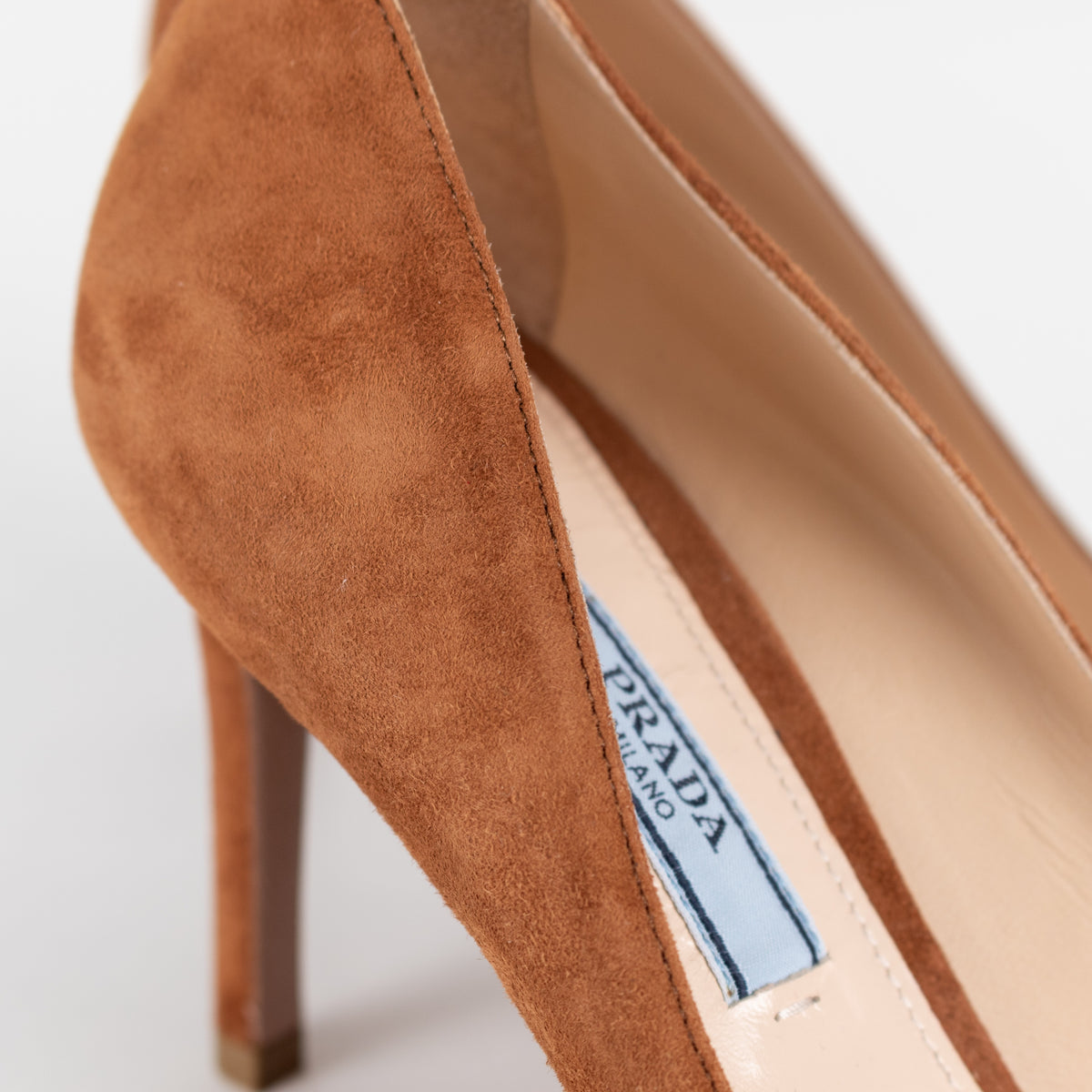 Prada Brown Suede Heels - Image 14