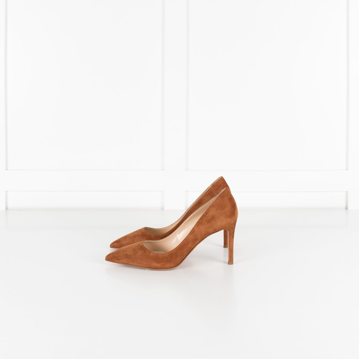 Prada Brown Suede Heels - Image 4