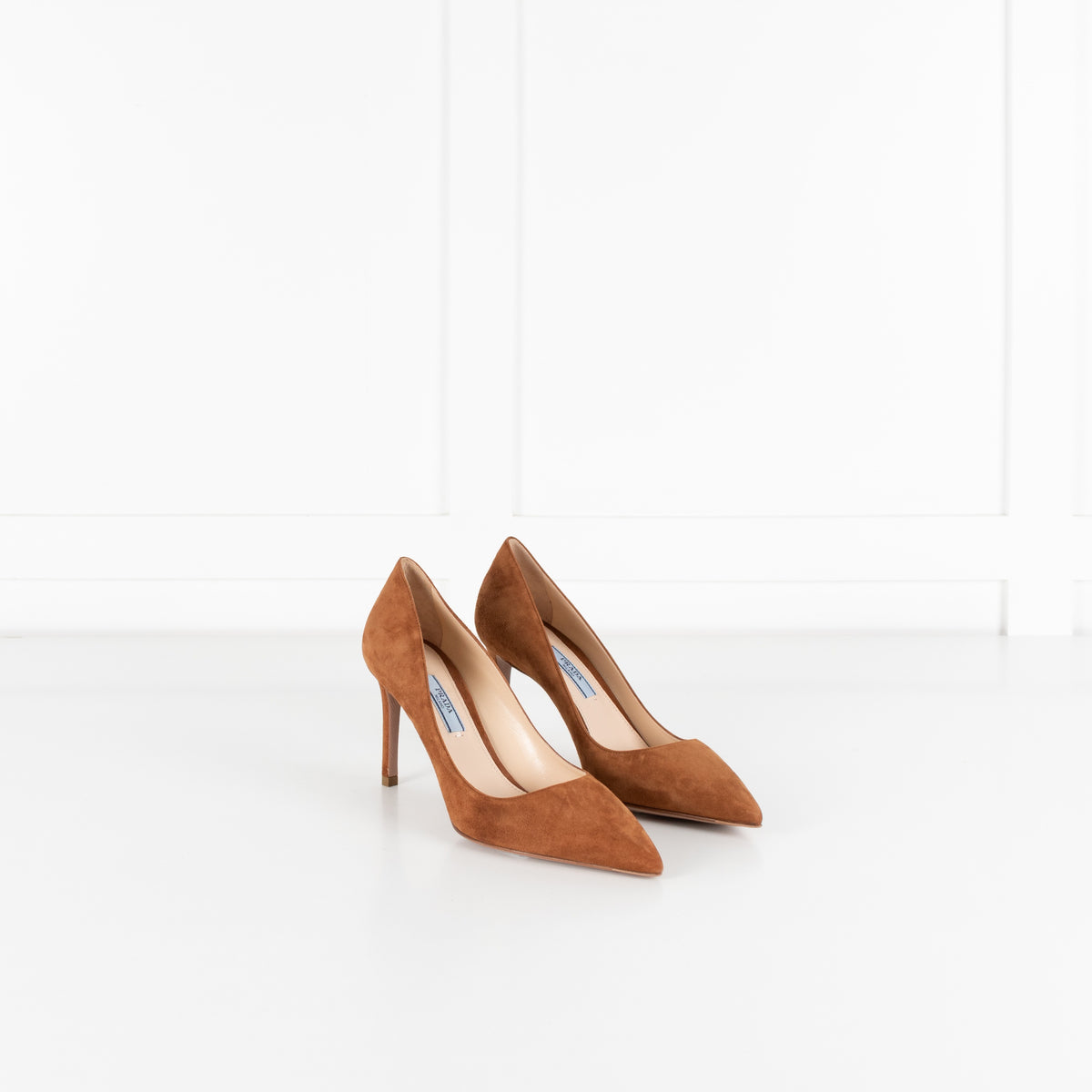 Prada Brown Suede Heels - Image 6
