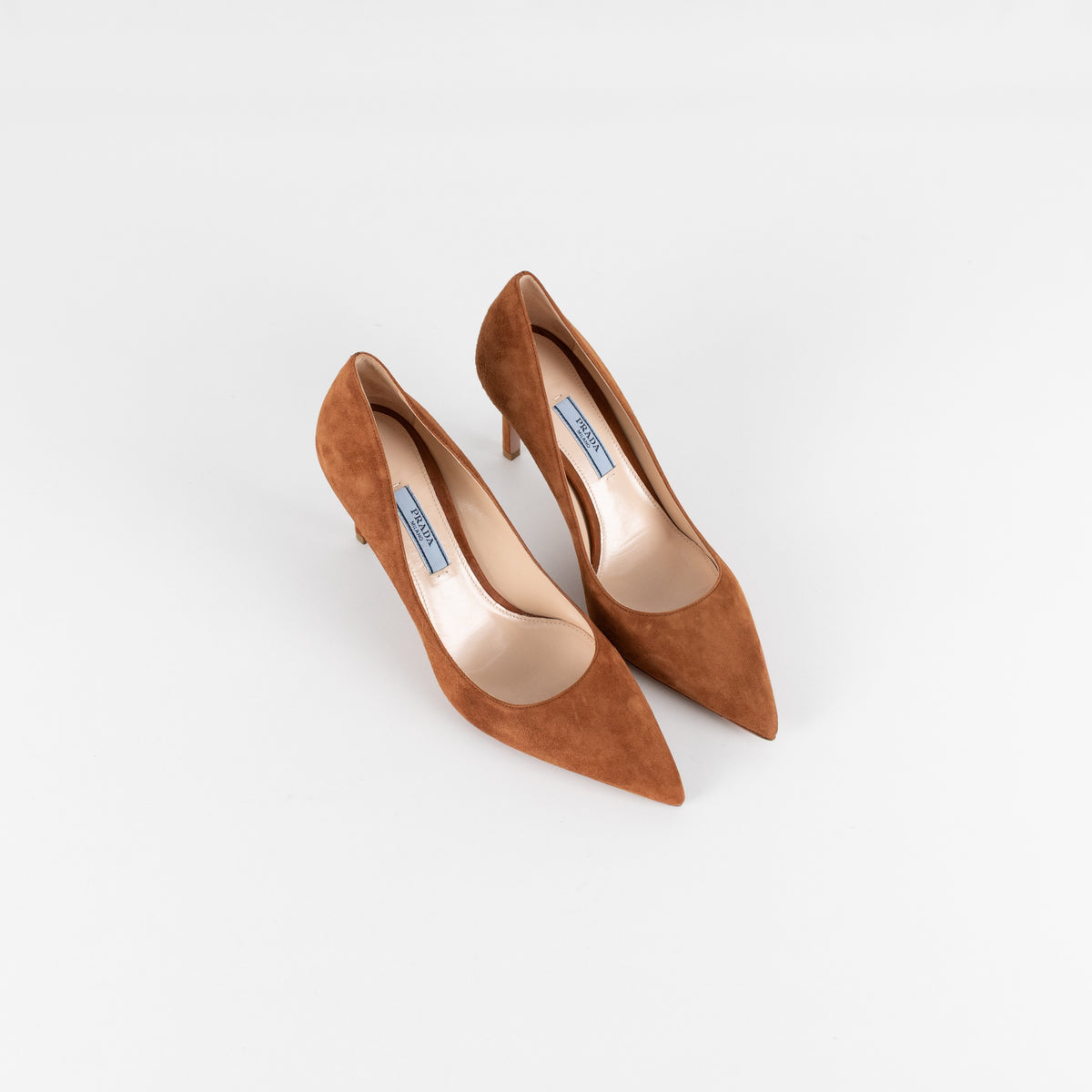 Prada Brown Suede Heels - Image 8