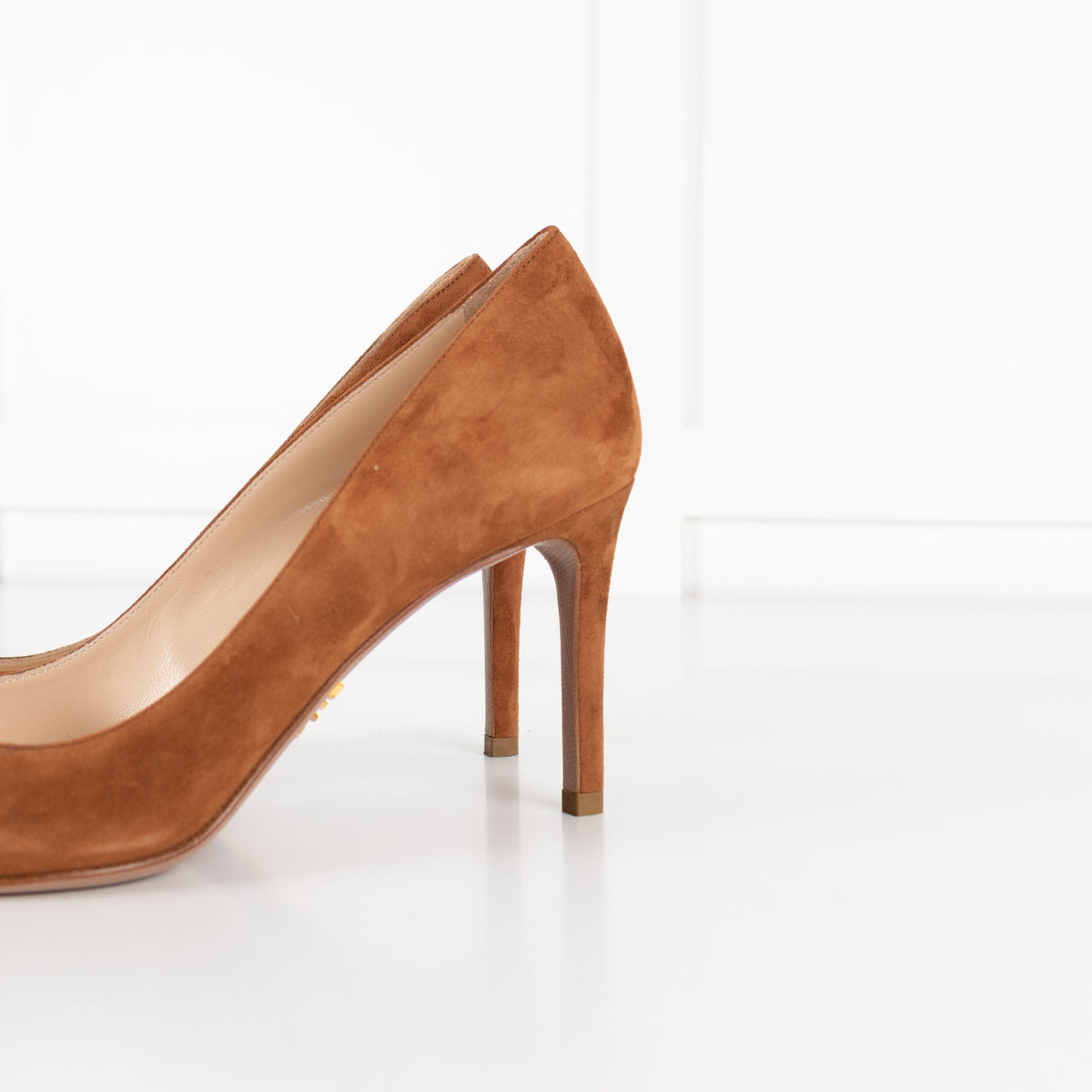Prada Brown Suede Heels - Image 9