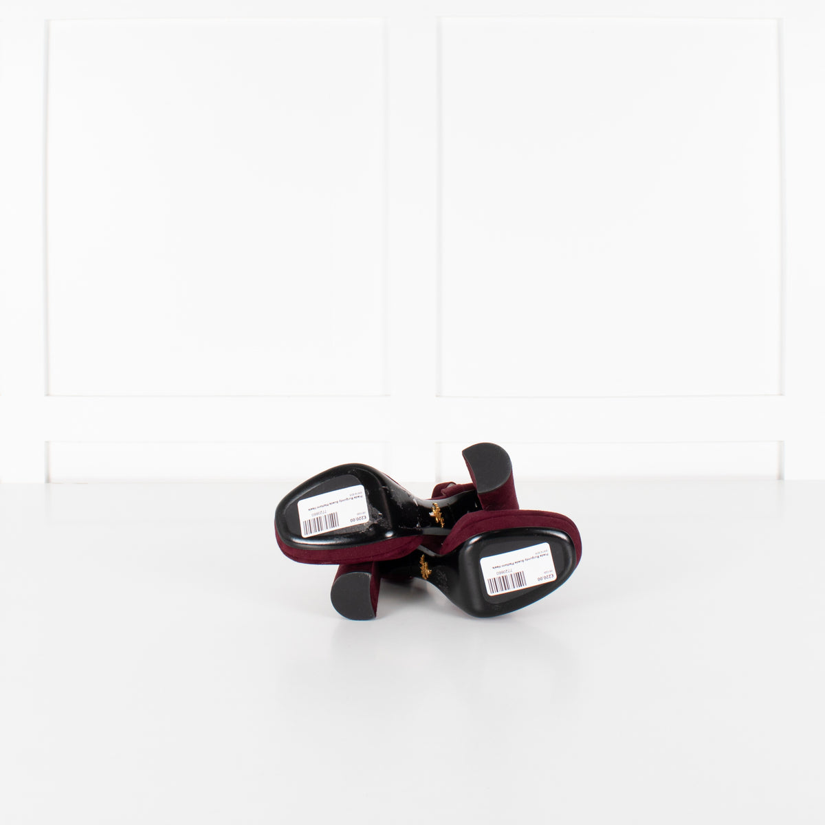 Prada Burgundy Suede Platform Heels - Image 8