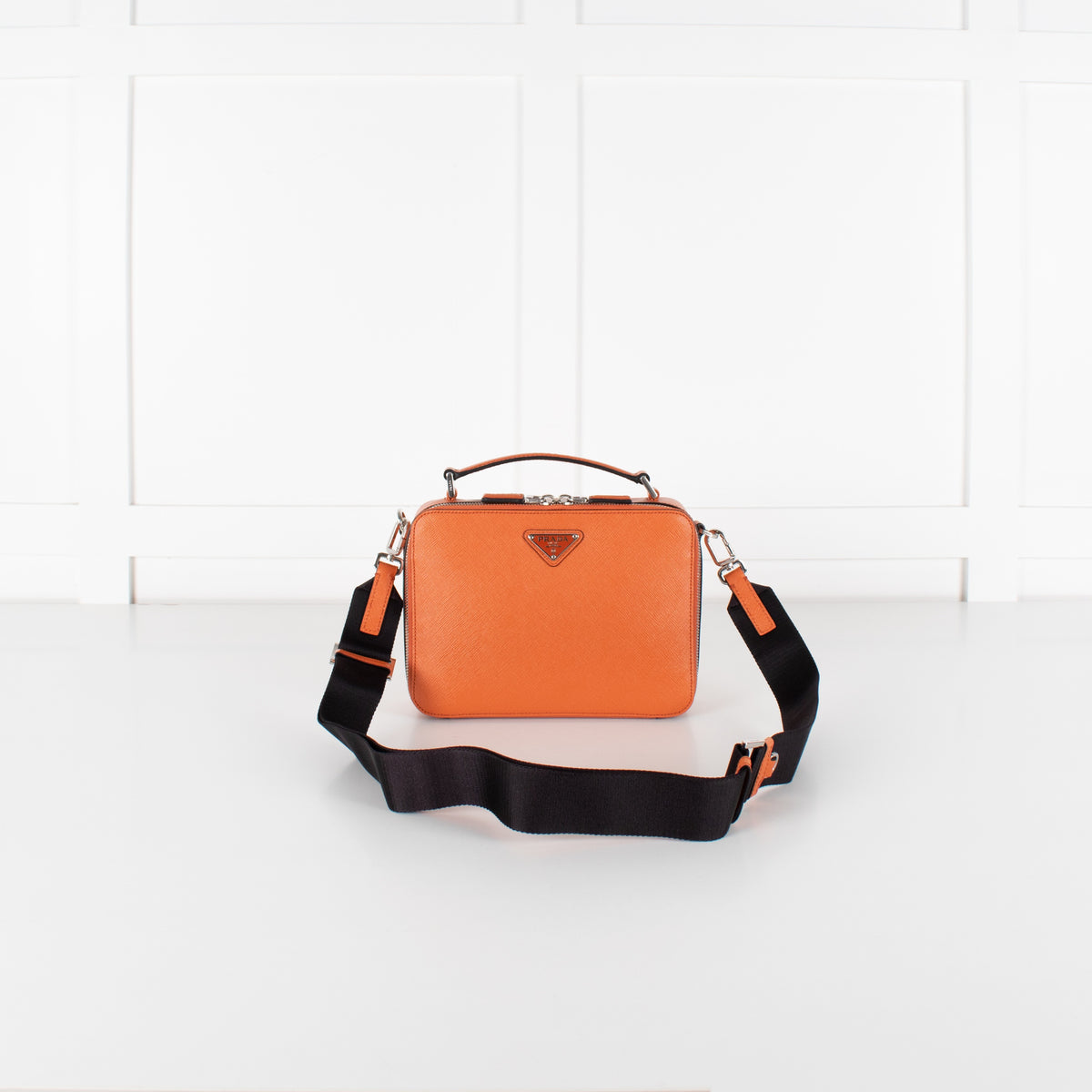 Prada Saffiano Leather Orange Brique Bag - Image 1