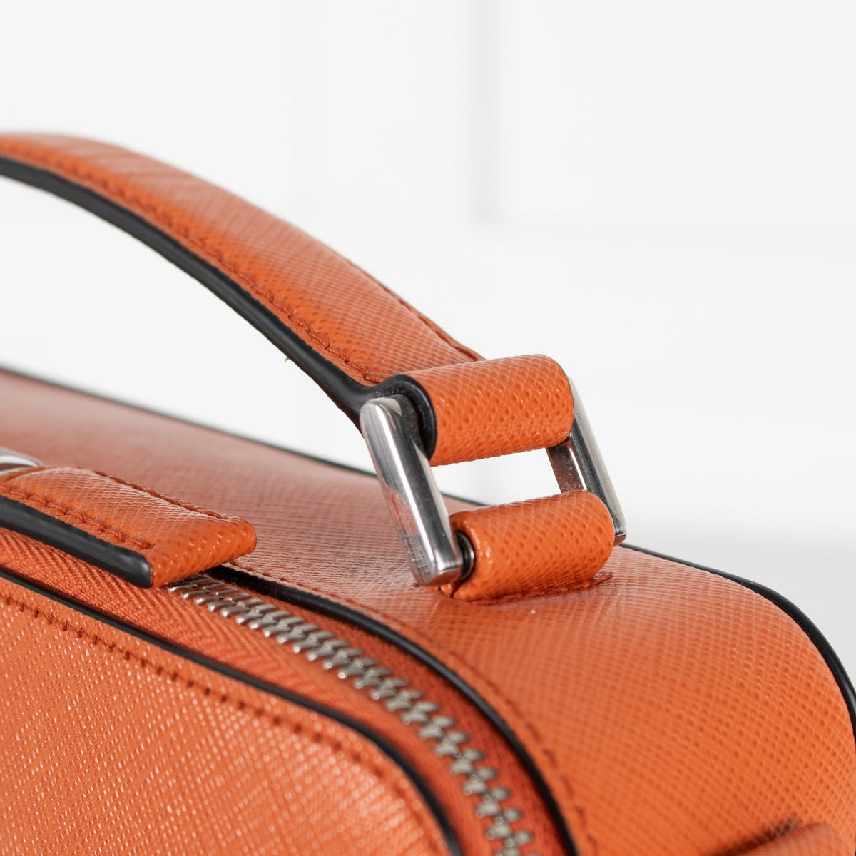 Prada Saffiano Leather Orange Brique Bag - Image 10