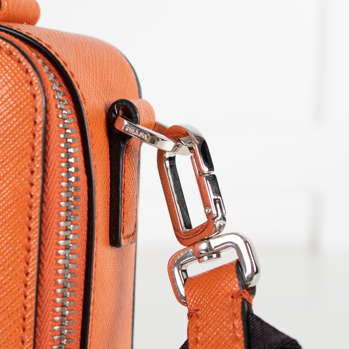 Prada Saffiano Leather Orange Brique Bag - Image 11
