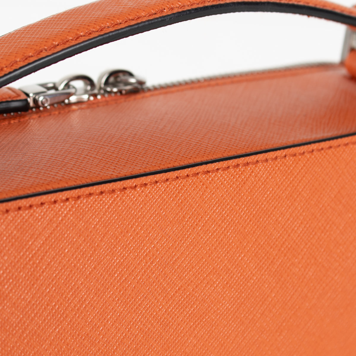 Prada Saffiano Leather Orange Brique Bag - Image 12