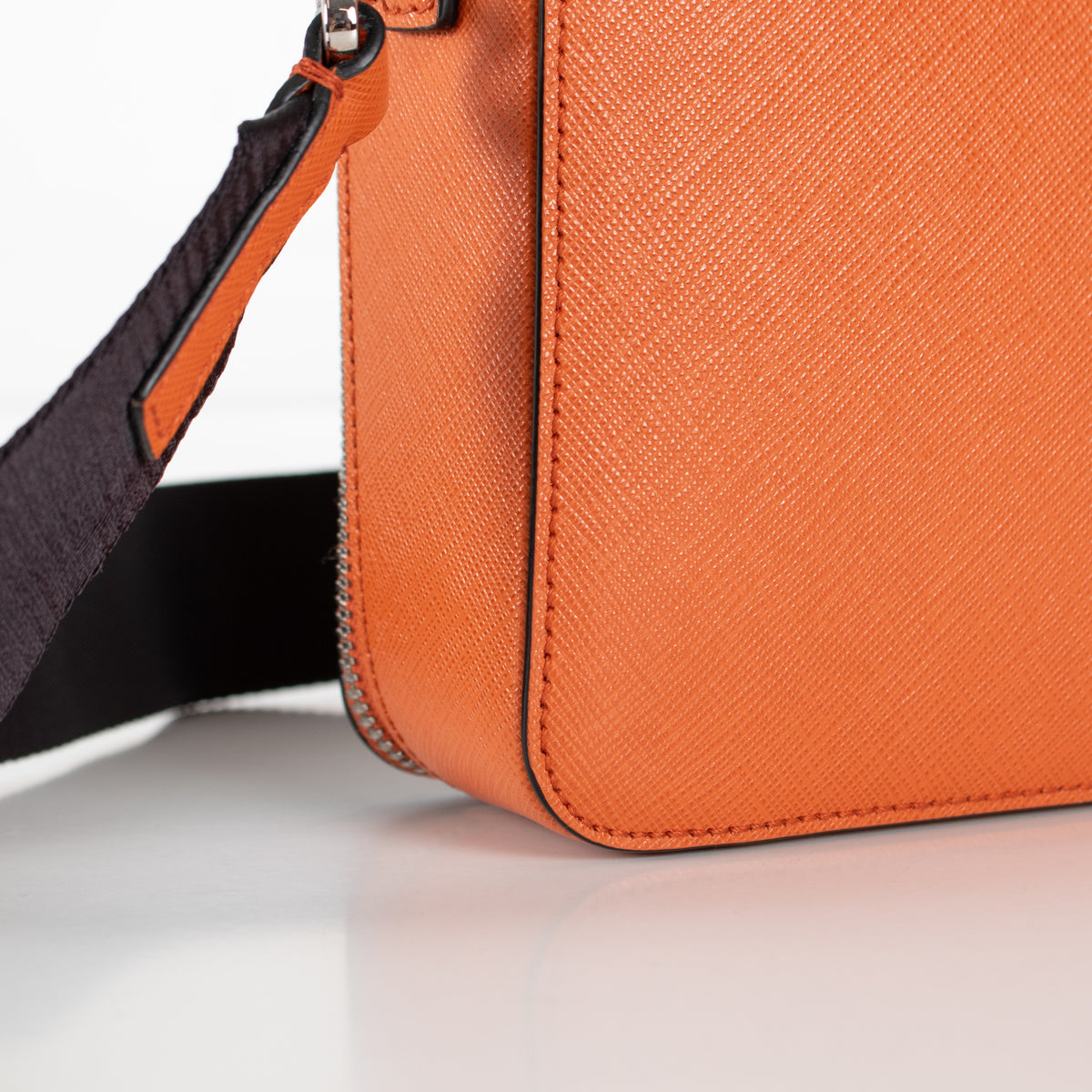 Prada Saffiano Leather Orange Brique Bag - Image 13