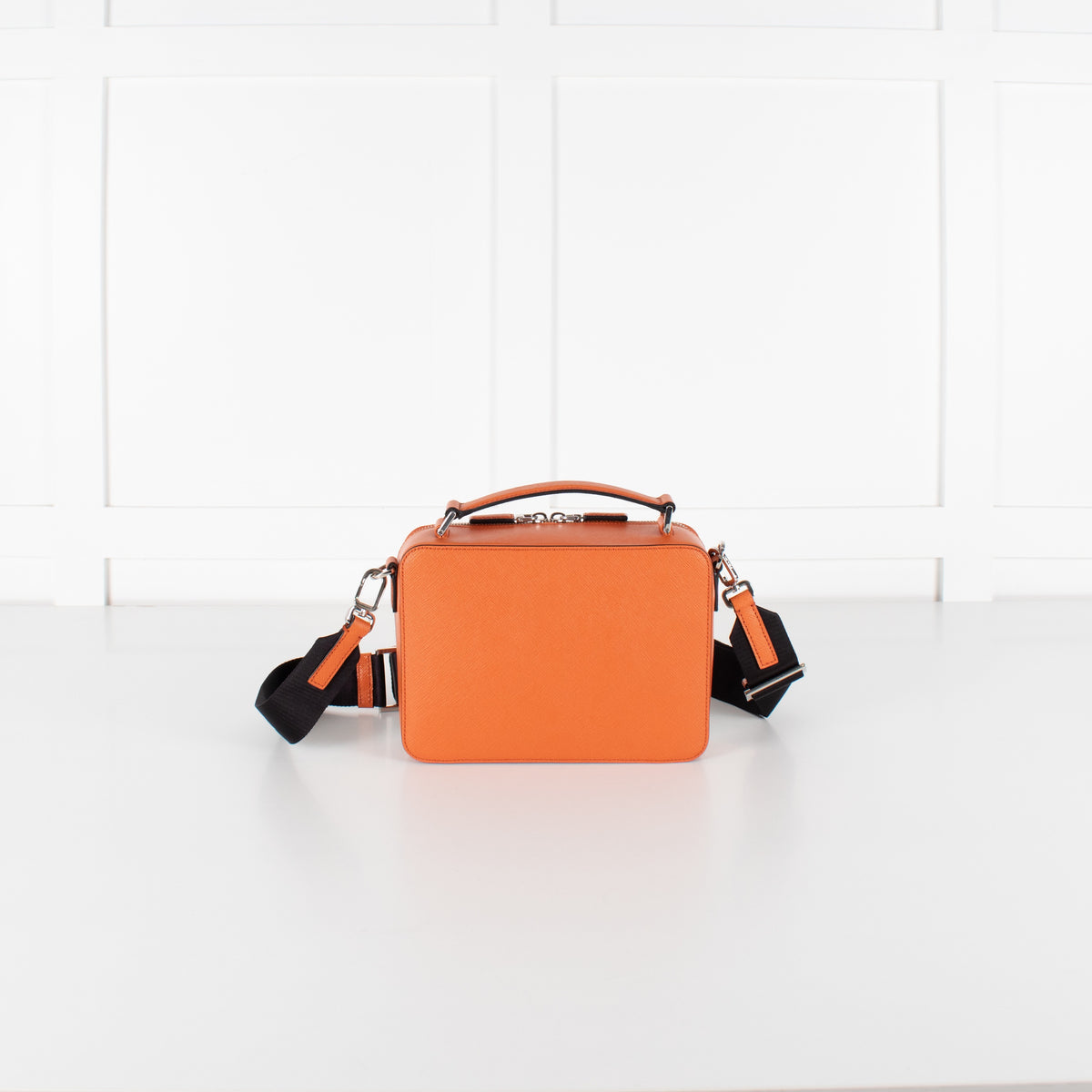 Prada Saffiano Leather Orange Brique Bag - Image 3