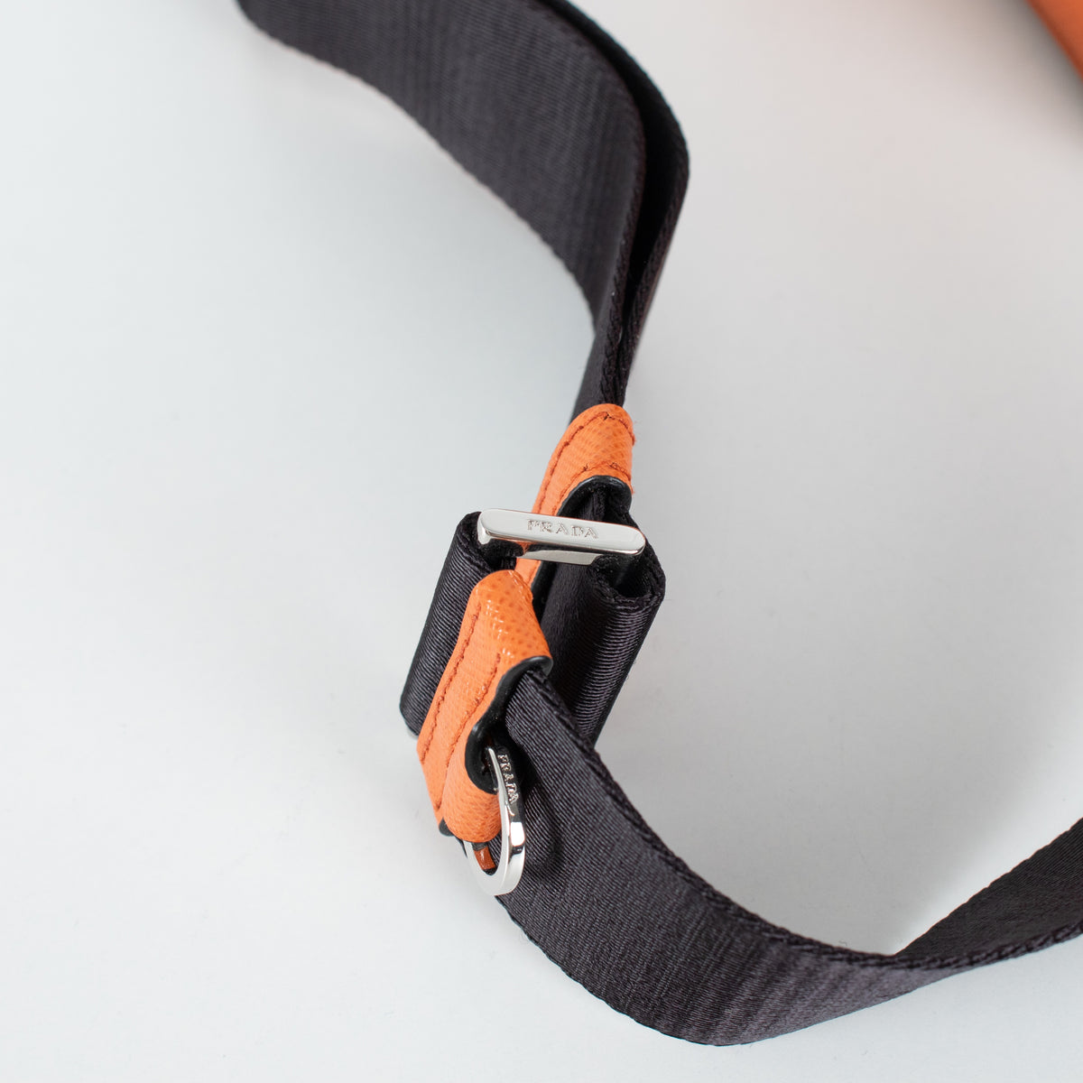 Prada Saffiano Leather Orange Brique Bag - Image 7