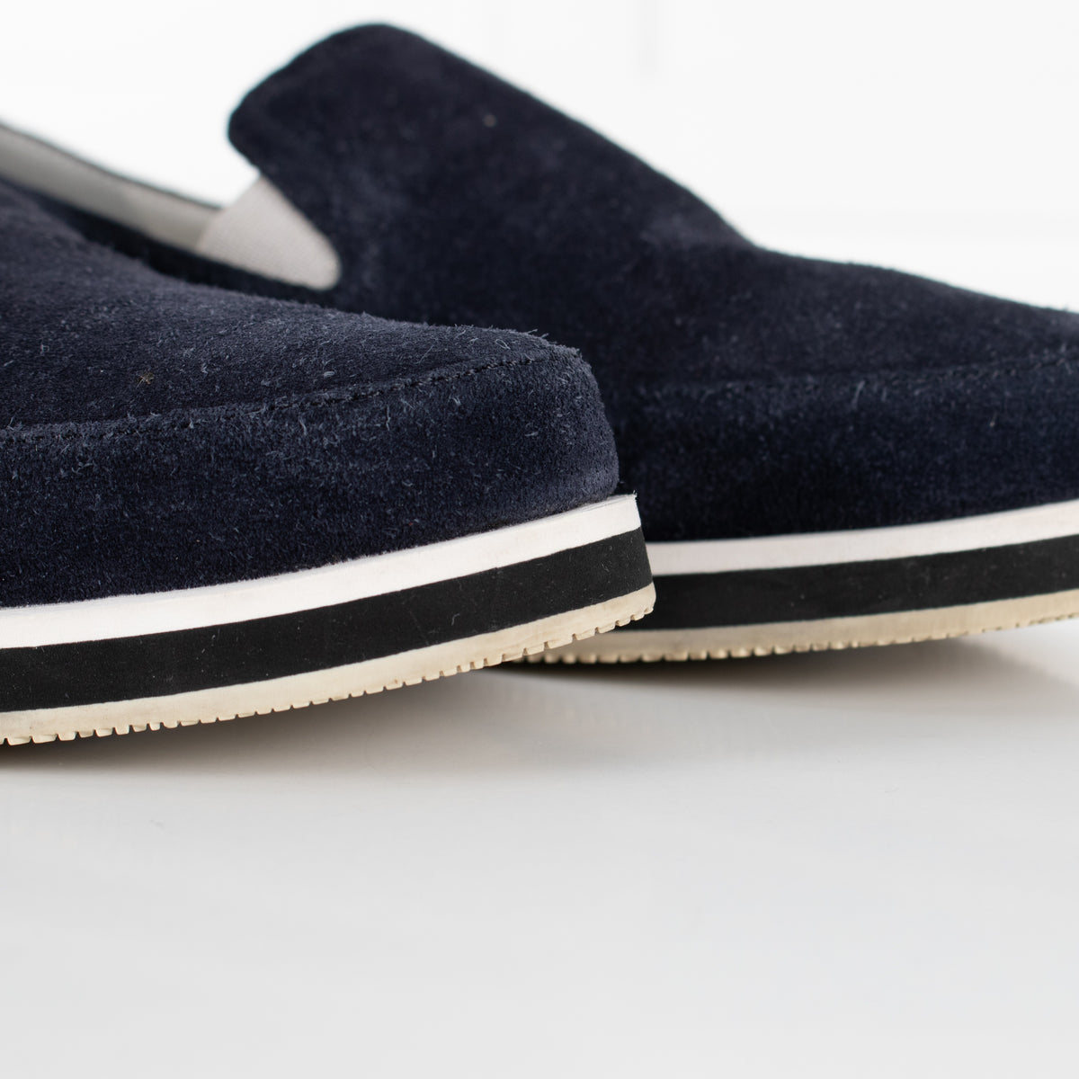 Prada Sport Navy Blue Suede Slip On Loafers - Image 13