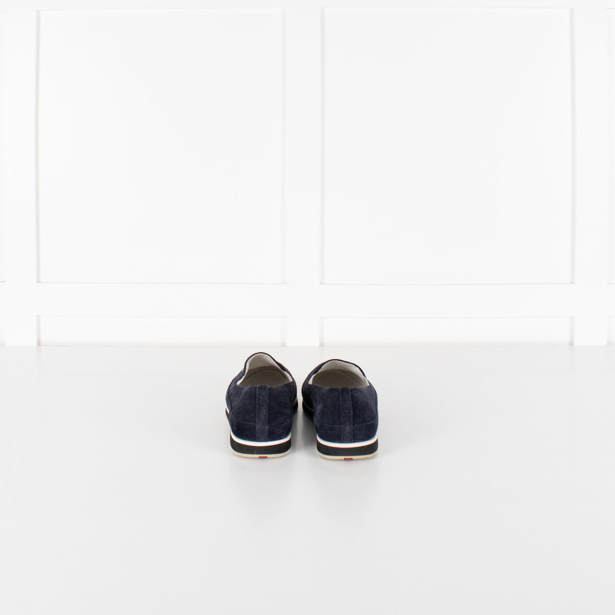 Prada Sport Navy Blue Suede Slip On Loafers - Image 4