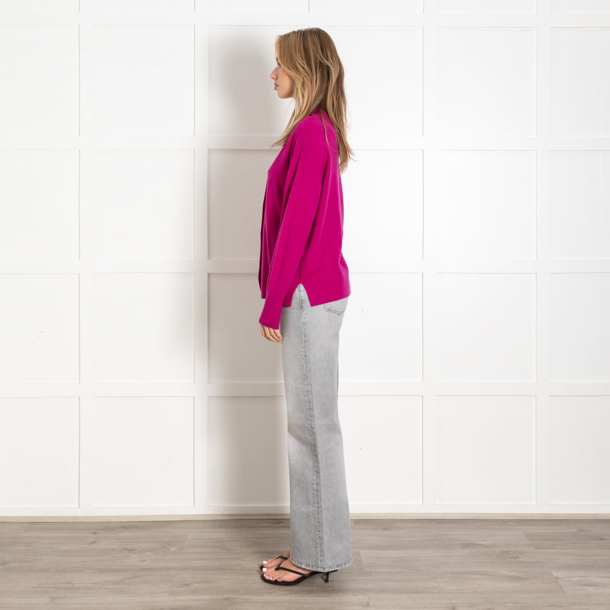 Princesse Tam Tam Fuchsia Pink V-Neck Cardigan - Image 4