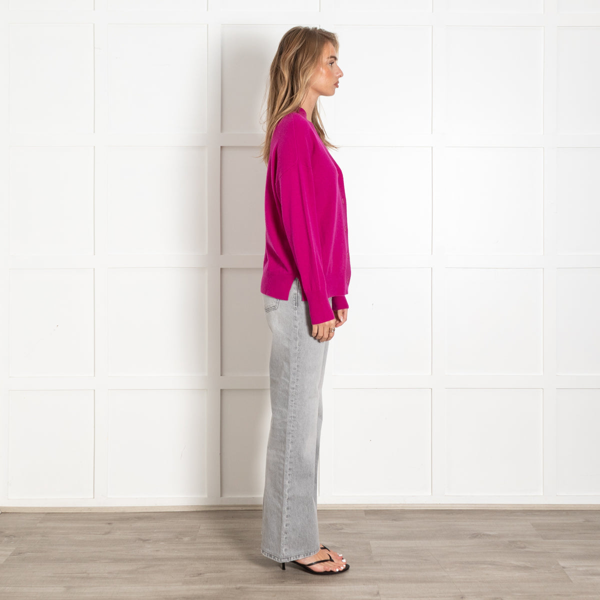 Princesse Tam Tam Fuchsia Pink V-Neck Cardigan - Image 6