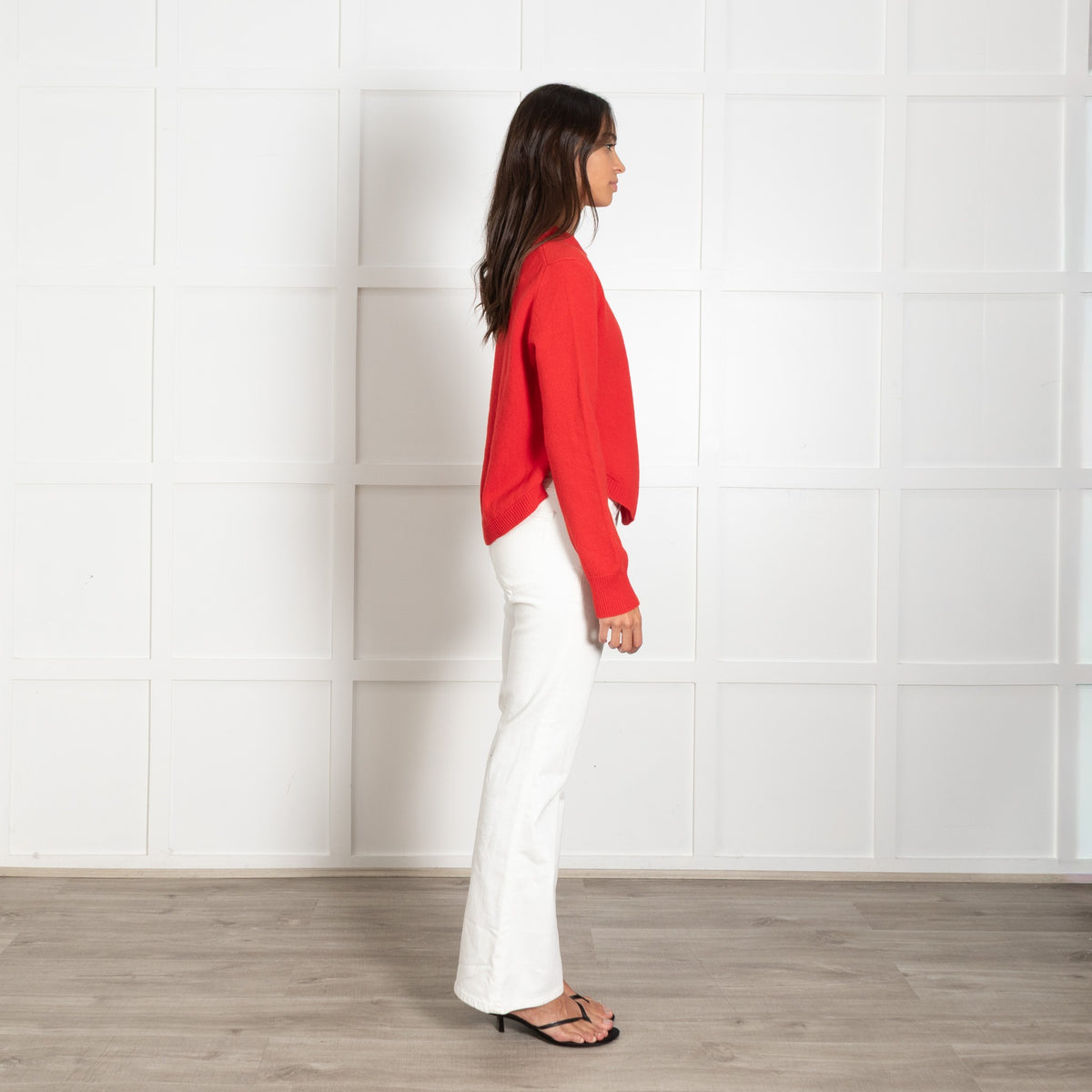 Proenza Schouler Red Intarsia Knit Logo Merino Wool Jumper - Image 6