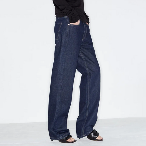 Raey Dark Denim Wide Leg Push Jeans