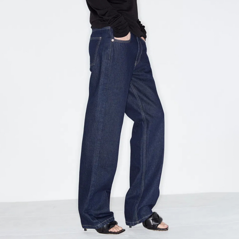 Raey Dark Denim Wide Leg Push Jeans